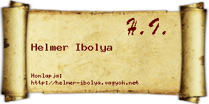 Helmer Ibolya névjegykártya